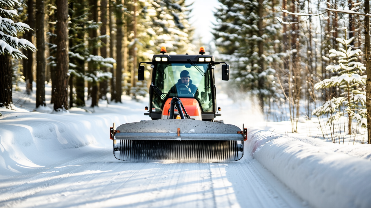 The groomer's tiller finishing a smooth corduroy pass.